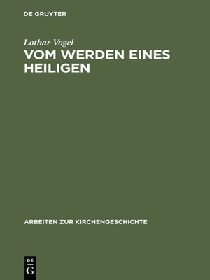 cover image of Vom Werden eines Heiligen